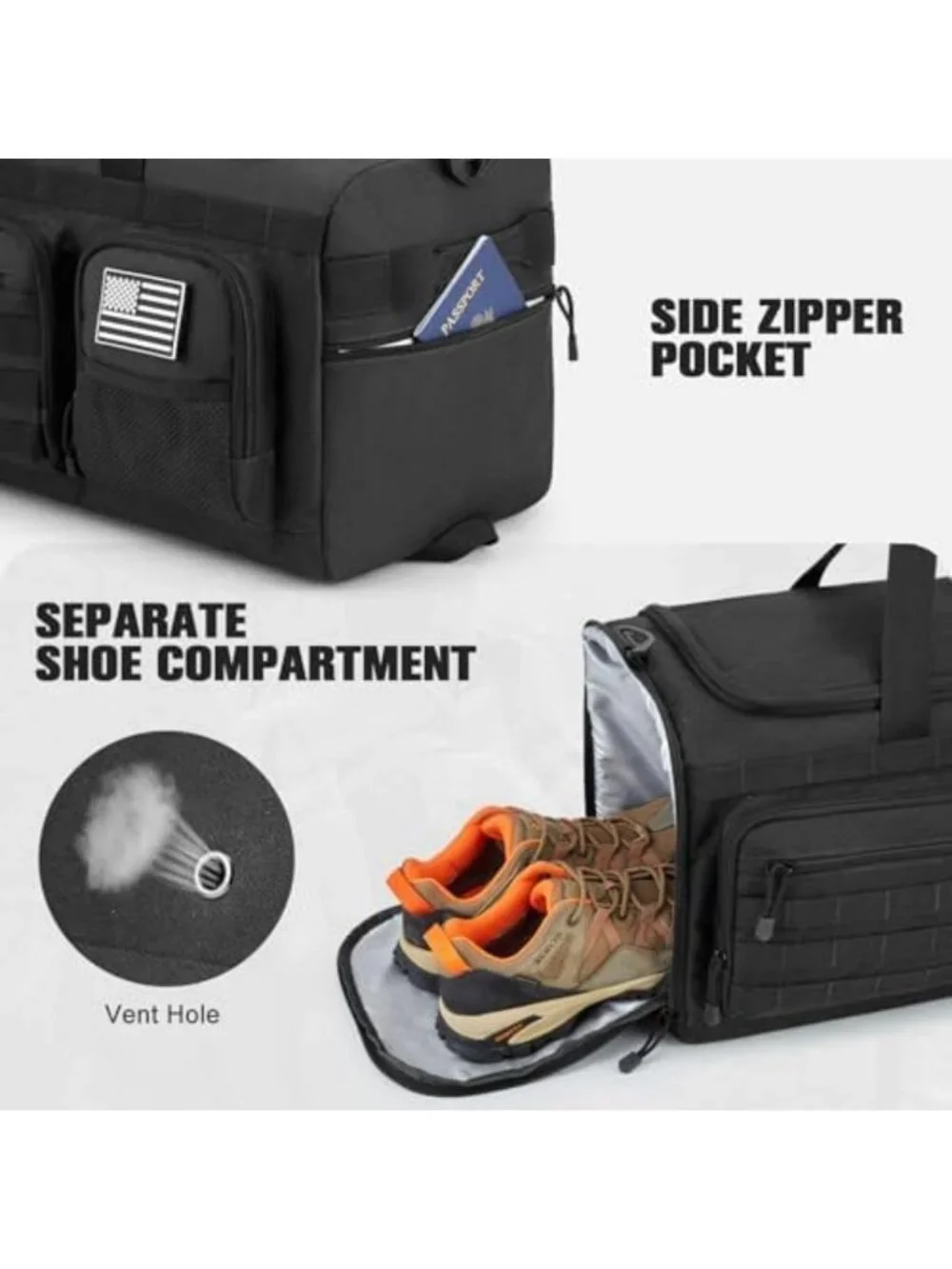 Versatile 3-in-1 Duffle Bag for Travel, Gym, Sports & Tactical Use - Large